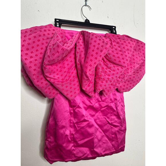 ROTATE Birger Christensen Pink Satin Strapless Side Zipper Mini Dress size US 4 - Picture 5 of 16